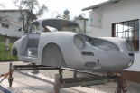 Porsche 356 // Sandstrahlen, Frontansicht Beifahrerseite